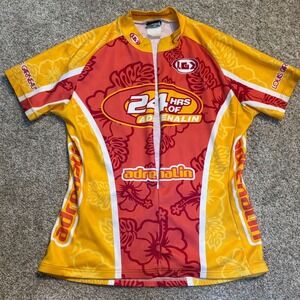 Louis Garneau Cycling Jersey Women 24 Hours of Adrenalin Fl oral Yellow Pockets